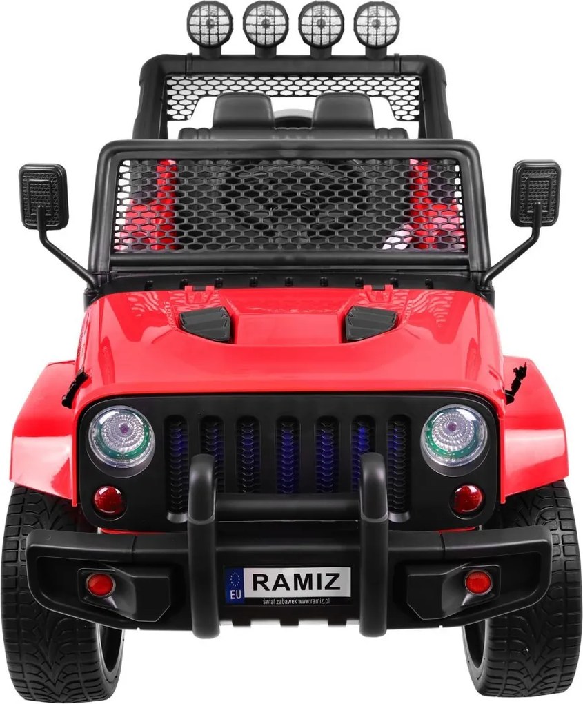 Ramiz Terénne auto Raptor Drifter Červená + Diaľkové ovládanie + Pohon 4x4 + Úložný priestor + Pomalý štart + MP3 LED
