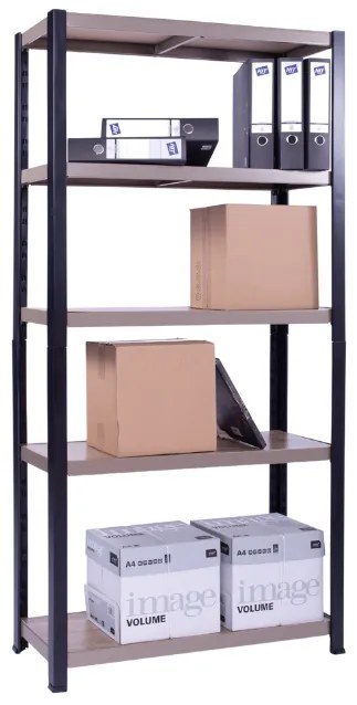 Trestles Policový regál 1800x900x300mm, čierno-zlatý RP7H30/5 CERNA-ZLATA