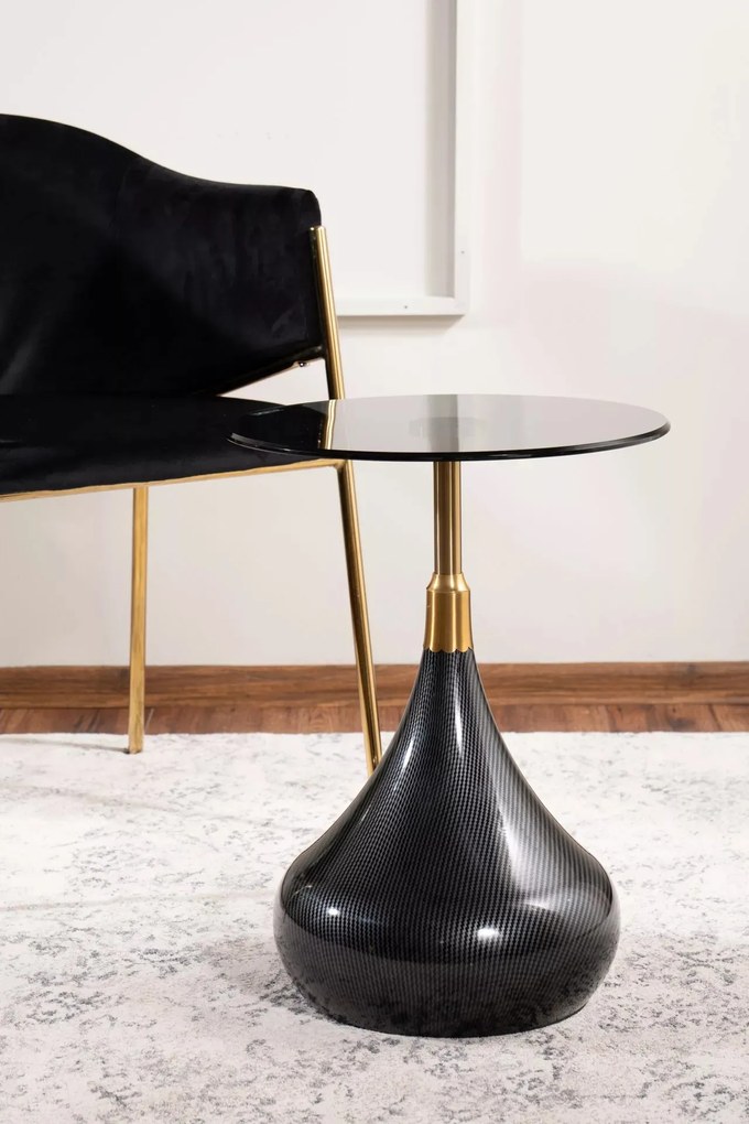 Odkladací stolík Taurus 40 cm čierna/zlatá