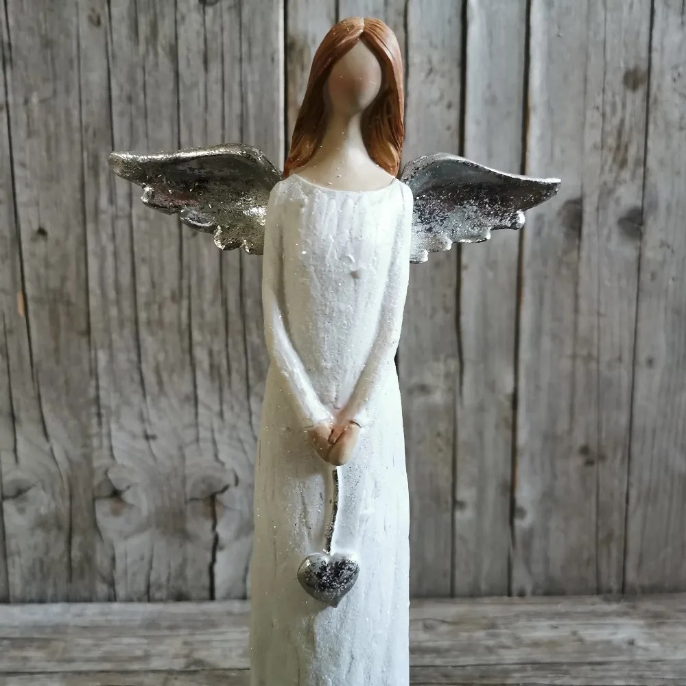 ANJEL so srdiečkom, modliaci 13X6,5X32 CM cena za 1ks