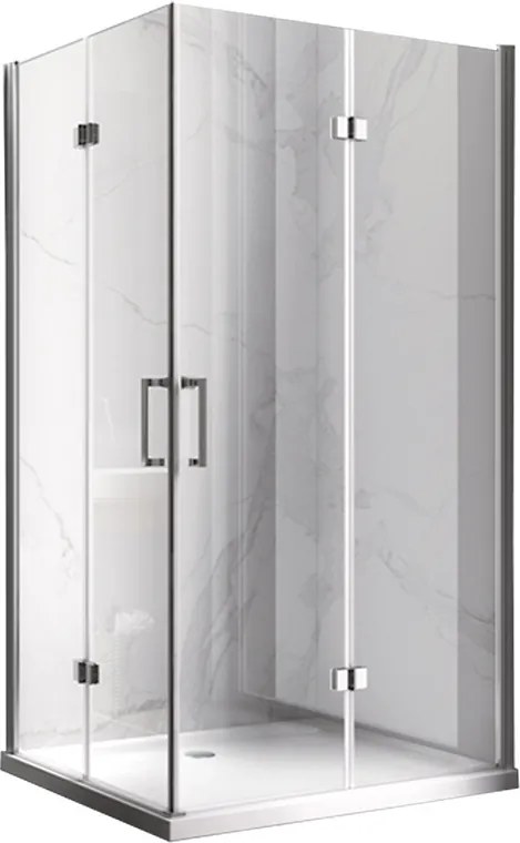 BPS-koupelny Obdĺžnikový sprchovací kút HYD-OK13A 100x90 chróm/transparent + vanička HYD-OSV-ST04A biela
