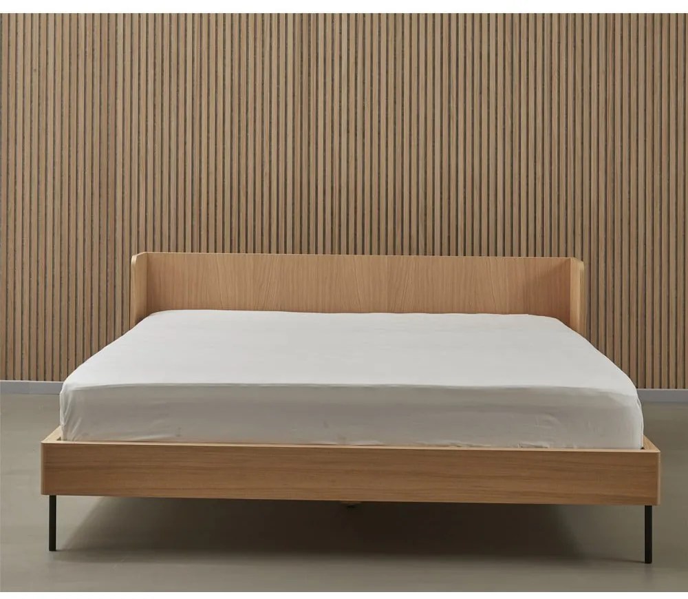 Dvojlôžková posteľ v dekore duba 180x200 cm v prírodnej farbe Wrap – Bonami Selection
