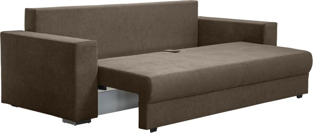 Pohovka rozkladacia na lôžko Genf, gaštanová hnedá látka