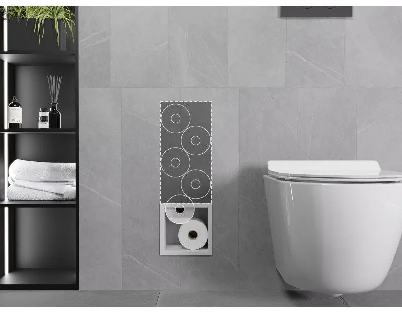 Mexen X-Wall-B, zabudovaný zásobník na toaletný papier, biela, 1925