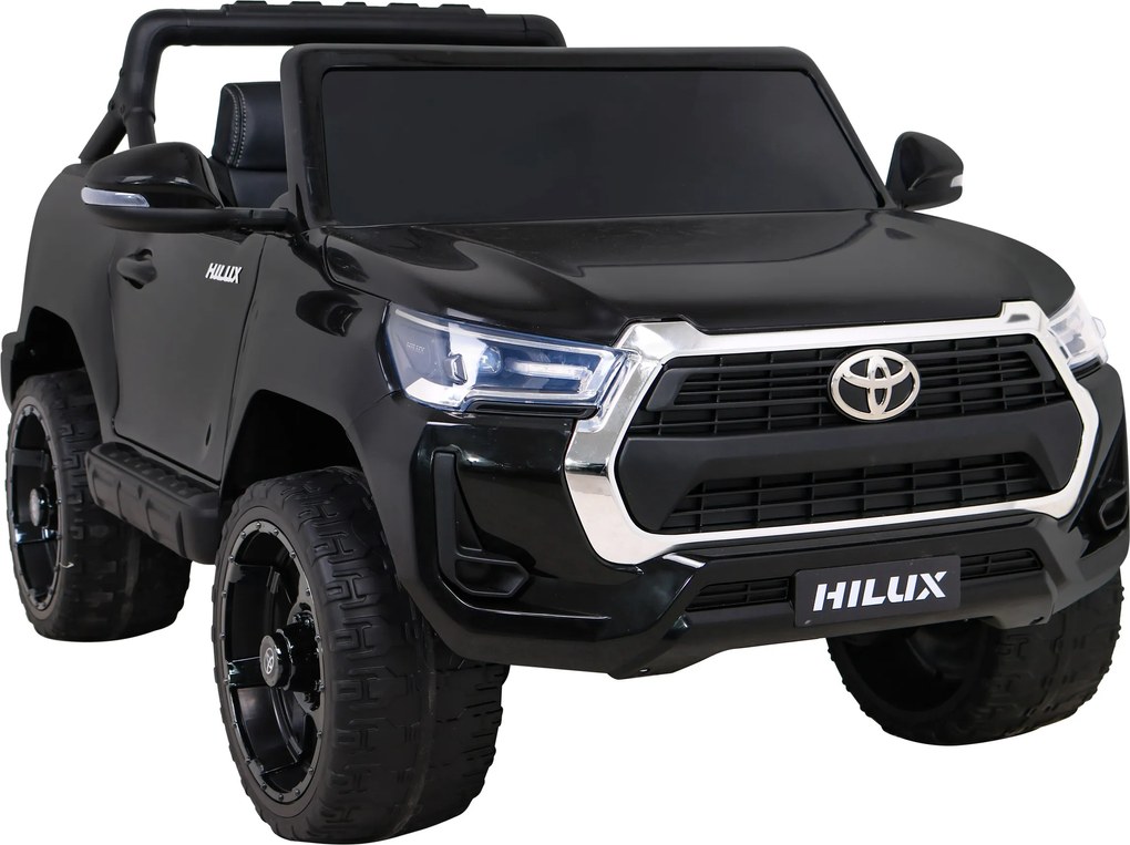 Ramiz Toyota Hilux na batérie pre deti Čierny pickup + pohon 4x4 + diaľkové ovládanie