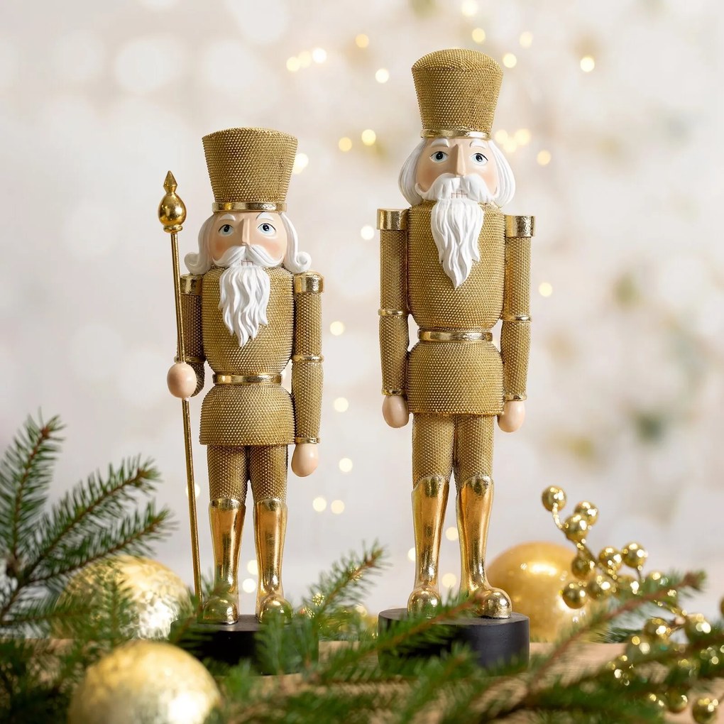 VIANOČNÁ SOŠKA NUTCRACKER 32CM ZLATÁ
