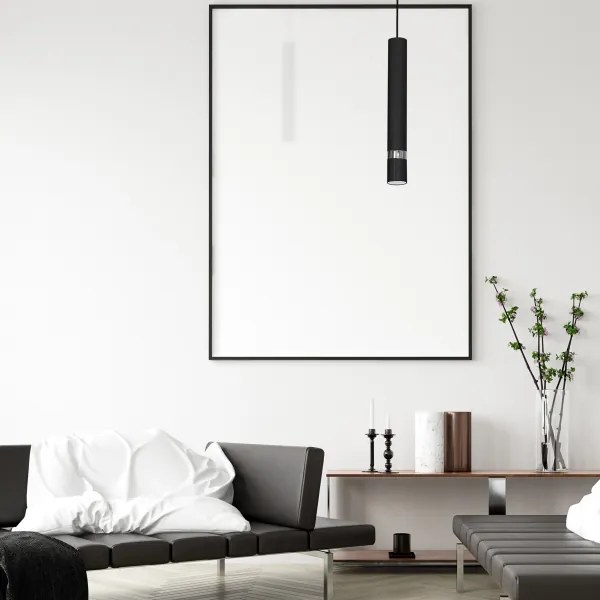 Závesný luster na lanku JOKER 1xGU10/25W/230V čierny/lesklý chróm