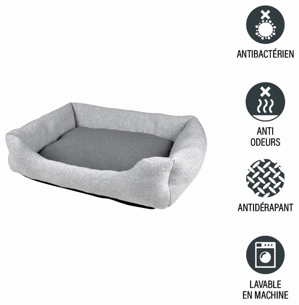 Svetlosivý pelech pre psa 70x58 cm Graphene – Love Story
