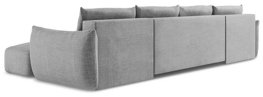 Svetlosivá rozkladacia rohová pohovka (do tvaru "U") Leila – Makamii