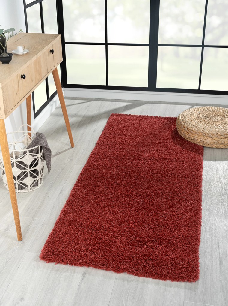 My Flair, Behúň My Shaggy weinrot, 80x300, červená, chodba / predsieň