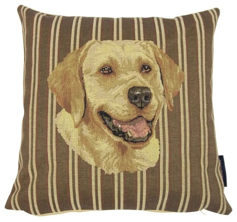 Gobelínový vankúšik s prúžkom Zlatý retriever - 33*15*33 cm