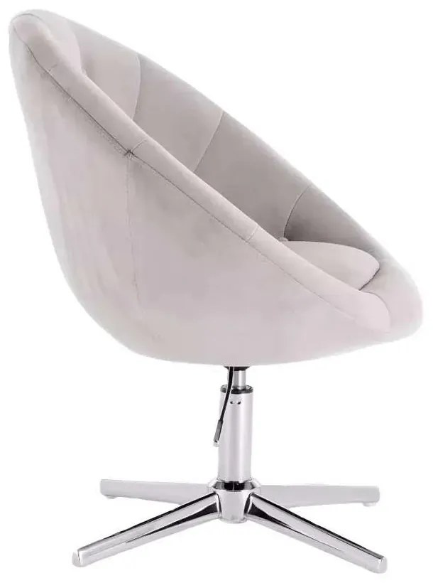 LuxuryForm DESIGN Kreslo VERA VELUR na striebornom kríži - svetlo šedé