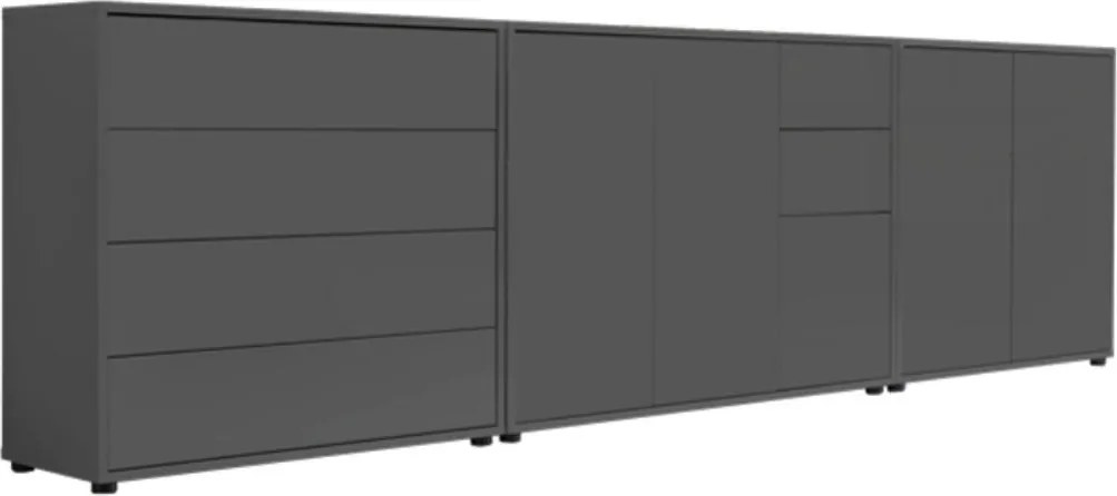 XXXLutz ŠIROKÁ KOMODA, antracitová, 263,5/73/33 cm MID.YOU - Komody - 001067013001