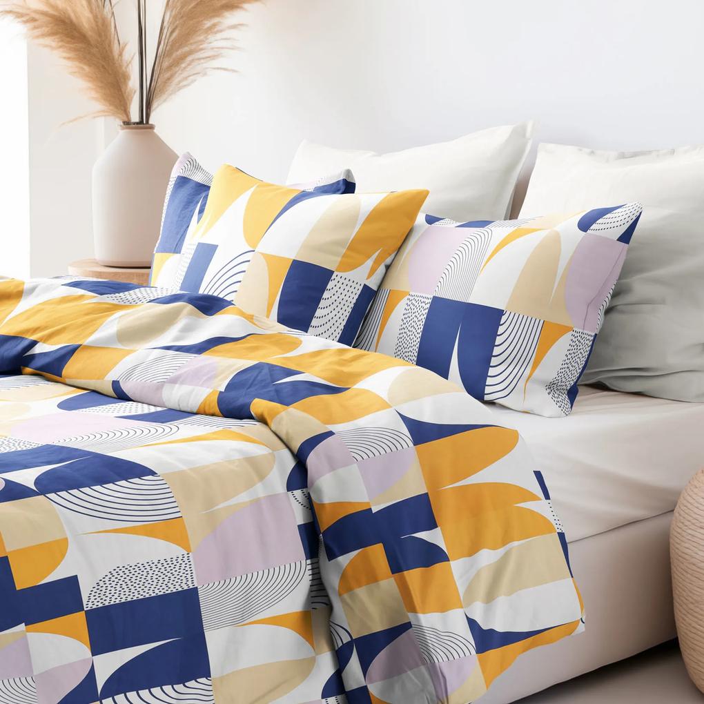 Goldea bavlnené posteľné obliečky deluxe - vzorované oblúky 140 x 200 a 70 x 90 cm