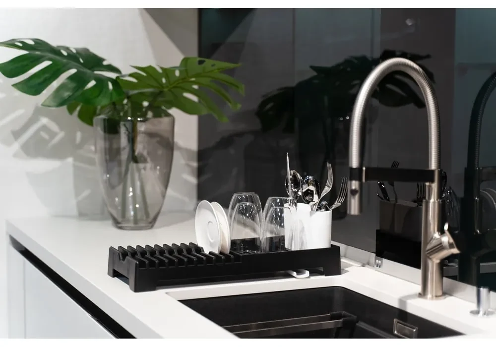 Čierny odkapávač na riad Vialli Design Livio Duo