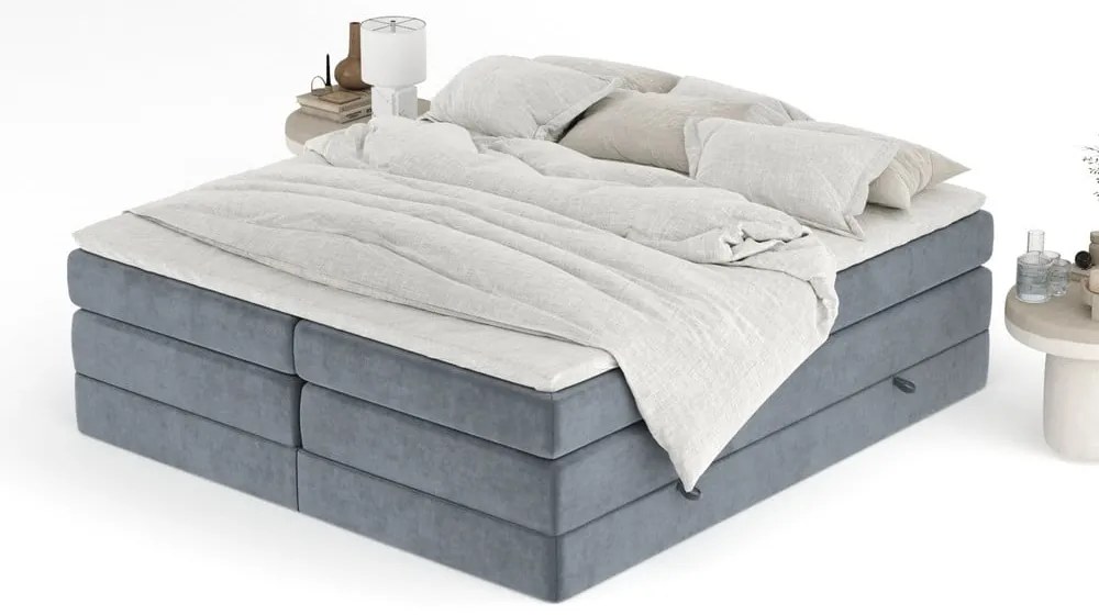 Tmavosivá boxspring posteľ s úložným priestorom/bez čela 180x200 cm Juniper – Maison de Rêve