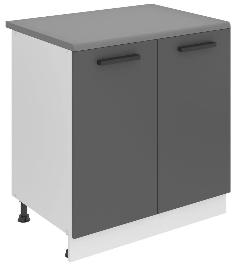 Kuchynská skrinka Belini Premium Full Version spodná 80 cm šedý mat s pracovnou doskou