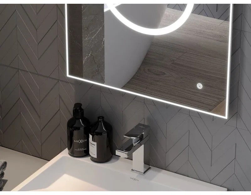 Mexen Koga, LED kúpeľňové zrkadlo s podsvietením 50 x 70 cm, 6000K, ochrana proti zahmlievaniu, 9821-050-070-611-00