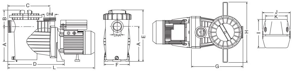 Filtračné bazénové čerpadlo 21,5 m³/hod: 1,5 HP