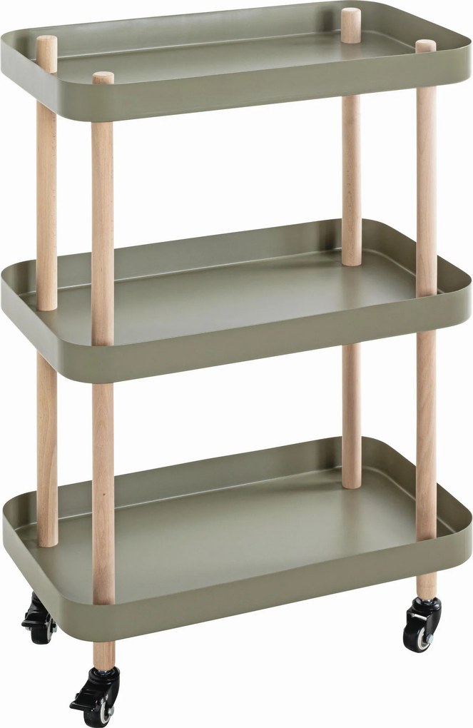 XXXLutz SERVÍROVACÍ VOZÍK, zelená, prírodná farba, farba buka, 50/30/76 cm - Barový nábytok - 001931044307
