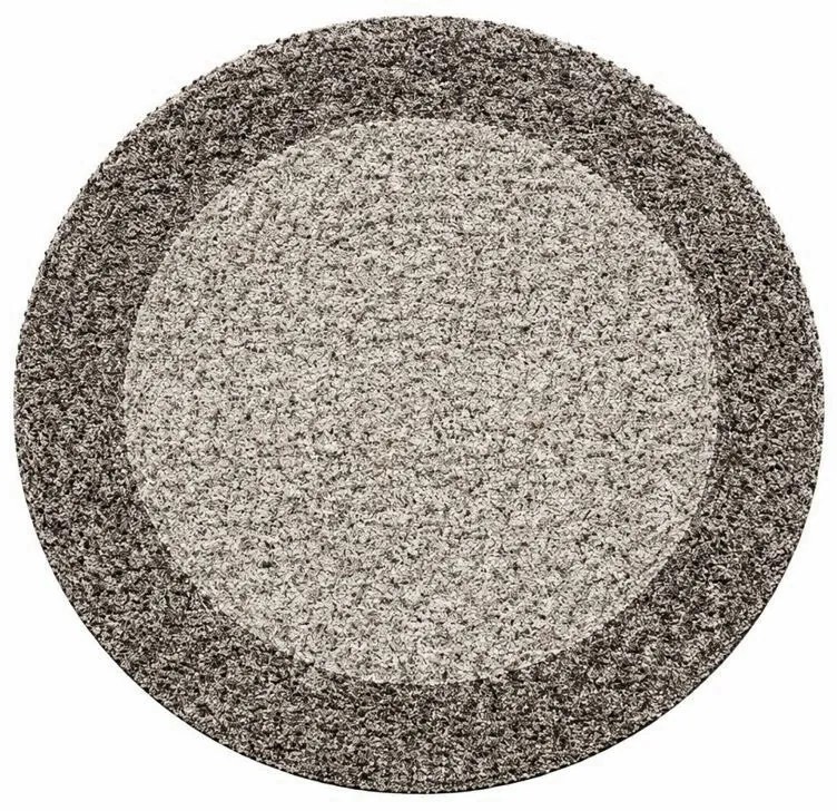 Ayyildiz, Kusový koberec Life Shaggy 1503 taupe kruh, 120x120 (priemer) kruh, hnedá, obývacia izba