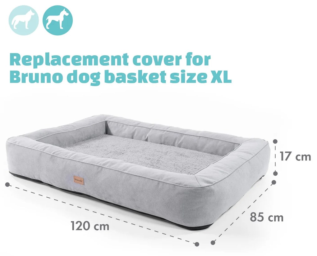 Bruno, pelech pre psa, náhradný poťah, možnosť prania, protišmykový, priedušný, veľkosť XL (120 × 17 × 85 cm)
