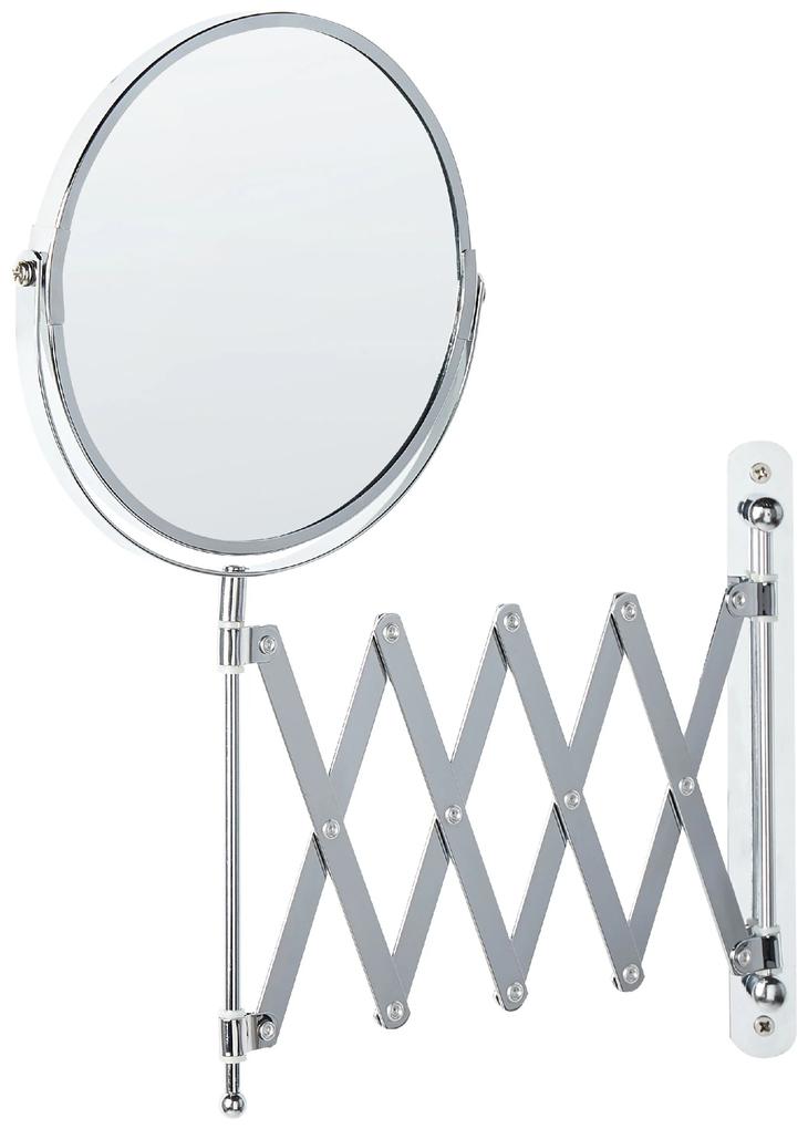 Nástenné kozmetické zrkadlo ø 19 cm strieborné YVELINES Beliani