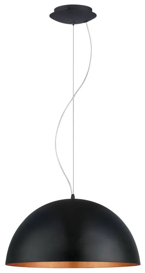 Závesné svietidlo v čiernej a bronzovej farbe s kovovým tienidlom ø 53 cm GAETANO 1 – EGLO