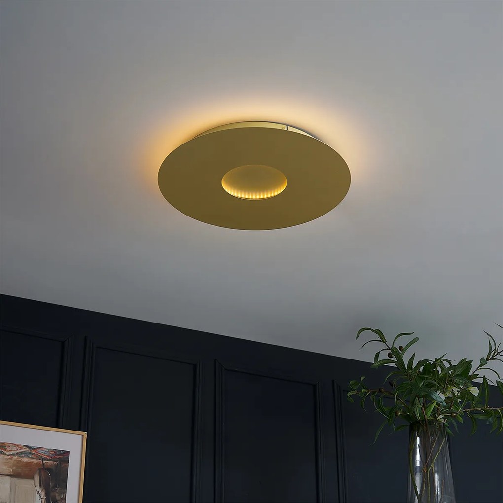Moderné stropné svietidlo zlaté 40 cm vrátane LED 3-stupňovo stmievateľné - Morning