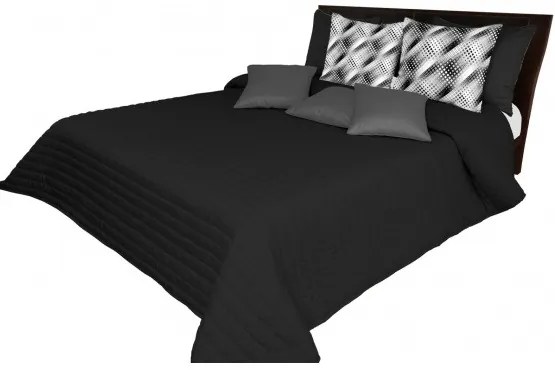 DomTextilu Čierny prehoz na posteľ s prešívaním Šírka: 220 cm | Dĺžka: 240 cm 12846-102901