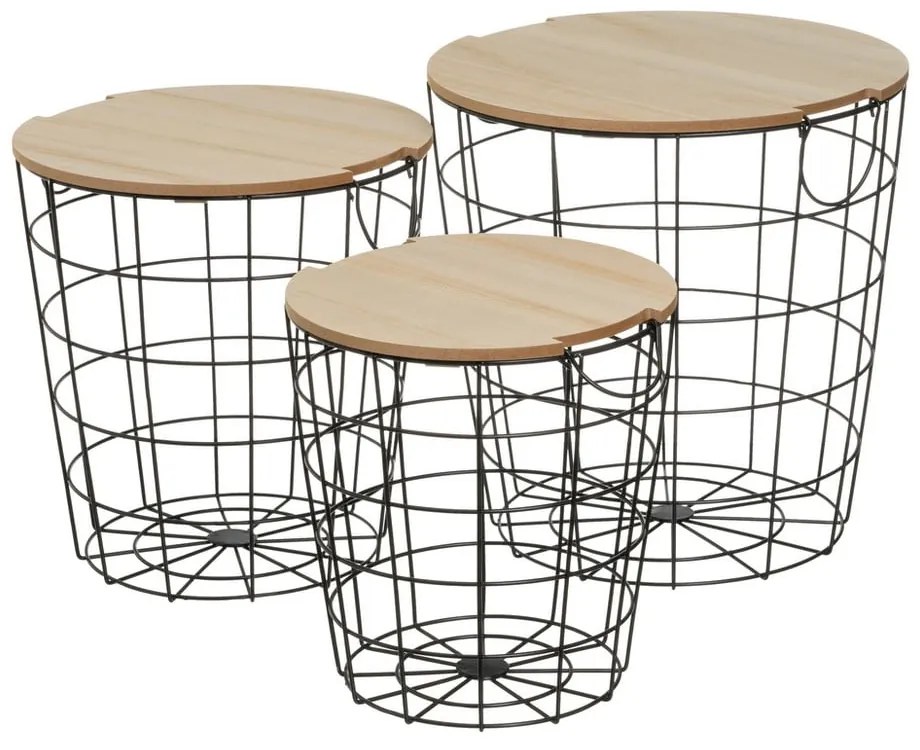 Okrúhle odkladacie stolíky v súprave 3 ks 39x39 cm – Casa Selección