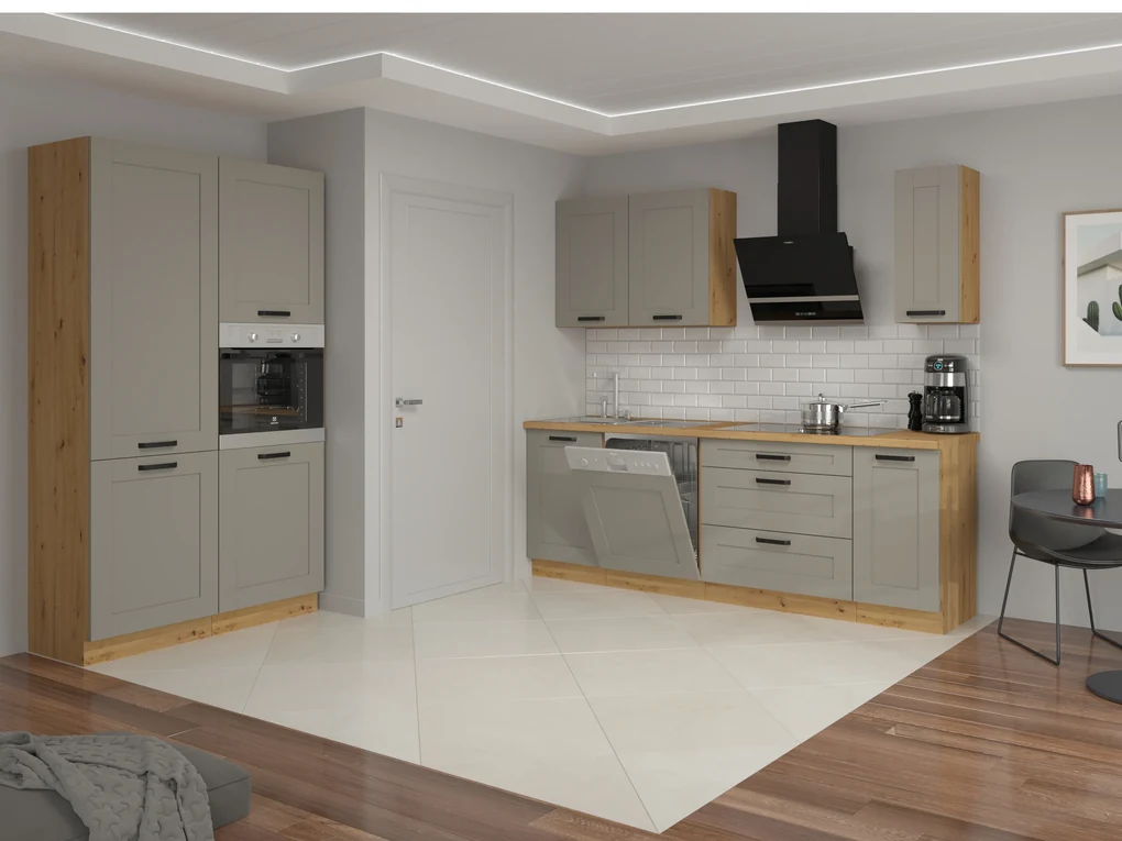 Potravinová kuchynská skriňa Lucid 60 DP 210 2F (dub artisan + claygrey). Vlastná spoľahlivá doprava až k Vám domov. 1045513