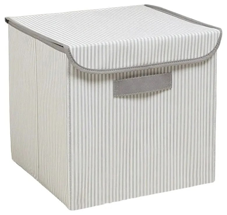 Sivý látkový úložný box s vekom 30x30x30 cm – Mioli Decor