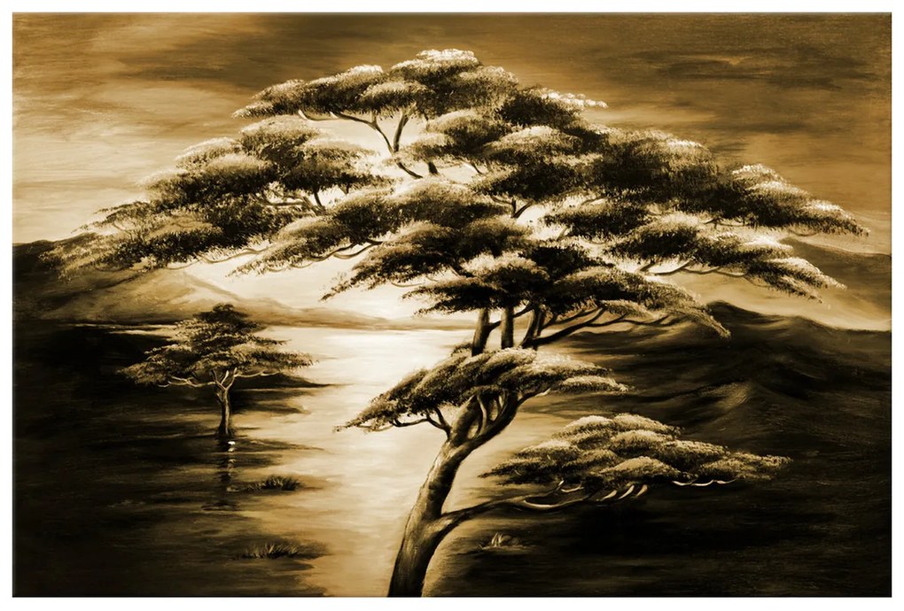 Gario Ručne maľovaný obraz Silné stromy Rozmery: 100 x 70 cm