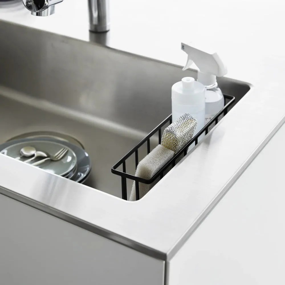 Čierny kovový stojan na umývacie prostriedky bez vŕtania Film Hook – YAMAZAKI