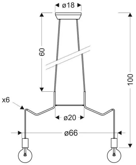 Luster na lanku BASSO 6xE27/40W/230V biela