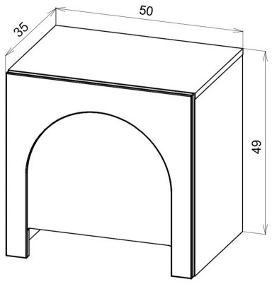 Nočný stolík NIO kašmírový/béžový