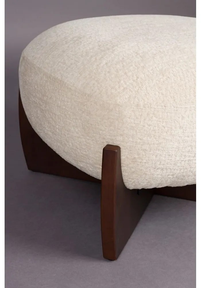 Béžová podnožka z textílie buklé Emilius – Dutchbone