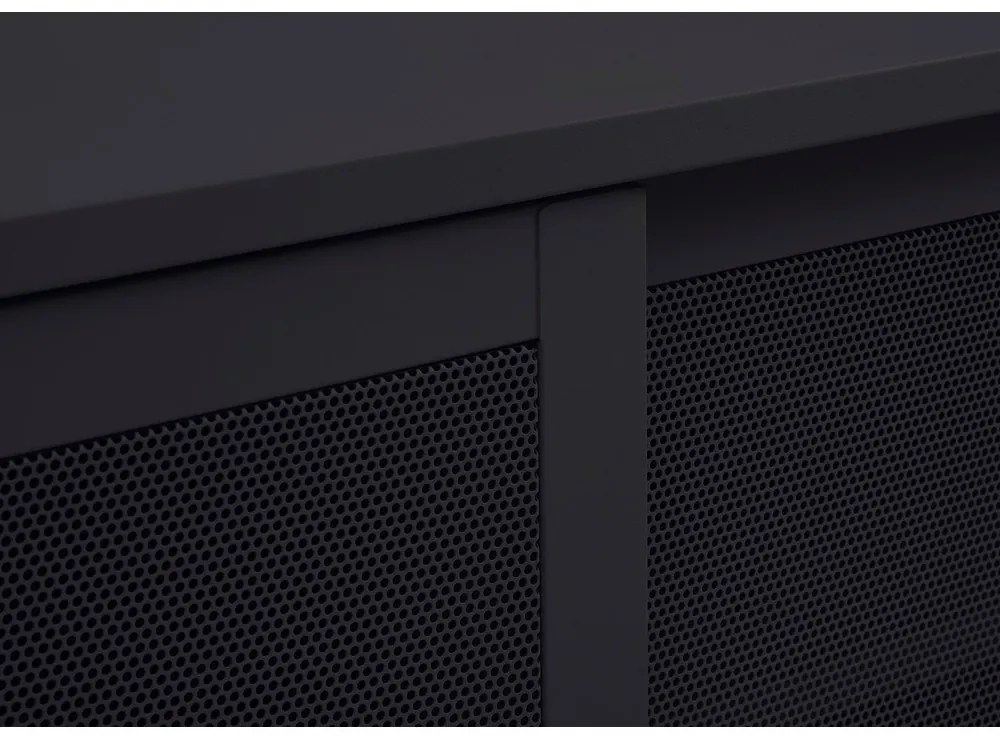 Čierny kovový TV stolík 160x55x45 cm Veep – Unique Furniture