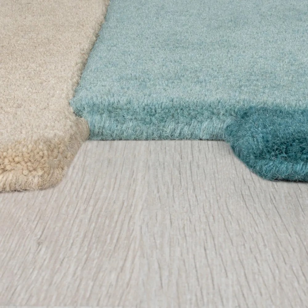 Modro-béžový vlnený behúň 66x300 cm Collage – Flair Rugs