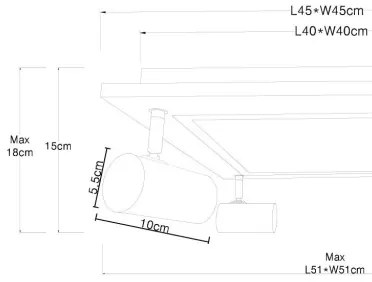 Globo 67306D2 - LED Bodové svietidlo ULLA 4xGU10/5W + LED/24W/230V