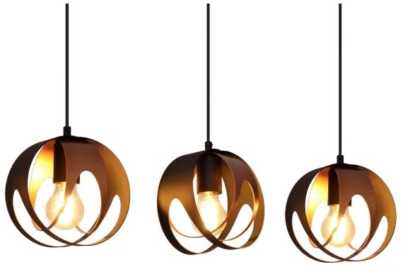 Luster na lanku MOONLIGHT 3xE27/15W/230V čierna/medená