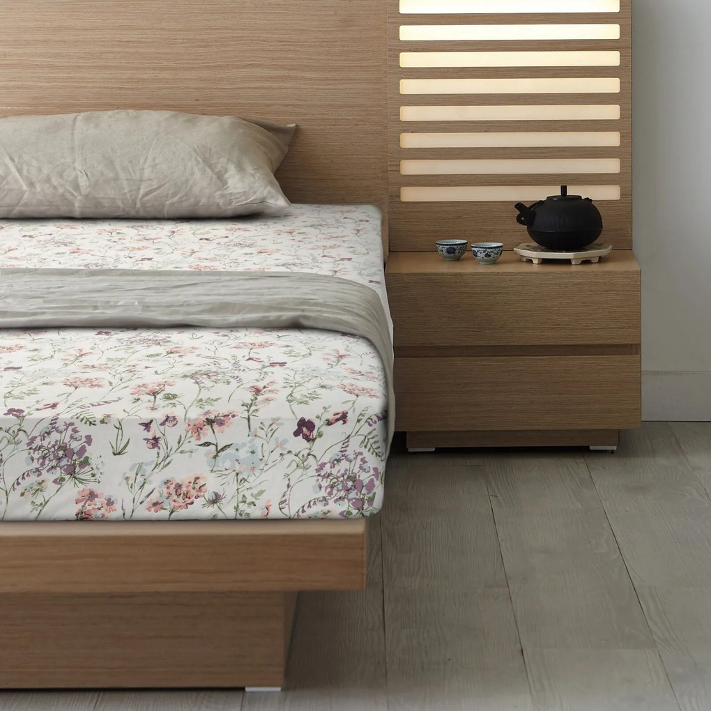 MAKOSATÉNOVÉ PRESTIERADLO S GUMOU PRINT 100X200X30 CM KVETY