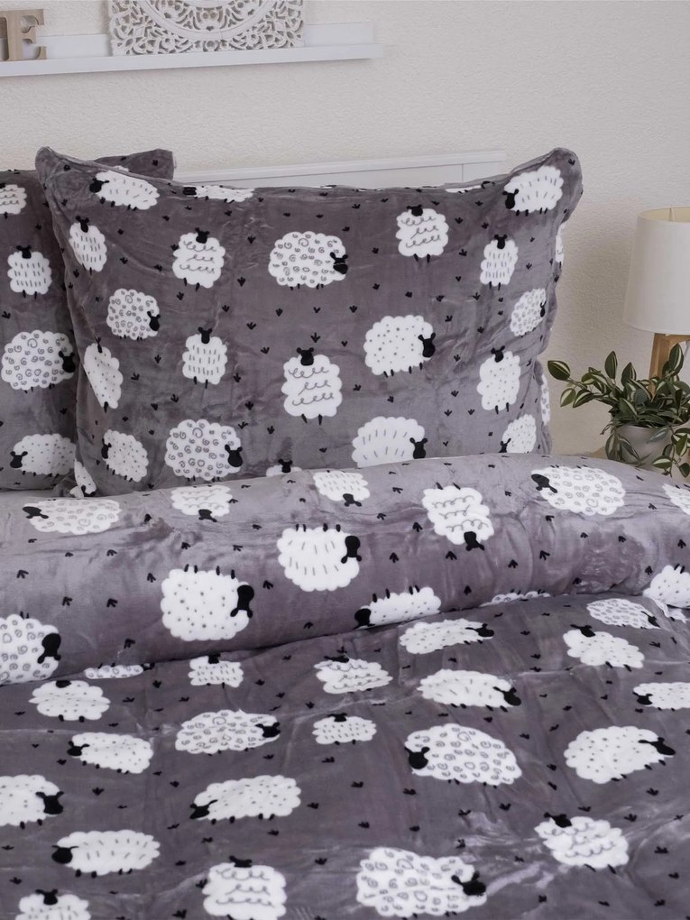 Predĺžené obliečky mikroplyš Exclusive – Ovečky 140 × 220 cm, 70 x 90 cm
