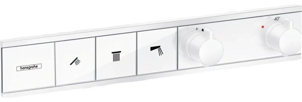 HANSGROHE RainSelect modul termostatu s podomietkovou inštaláciou, pre 3 spotrebiče (vrchná sada), matná biela, 15381700