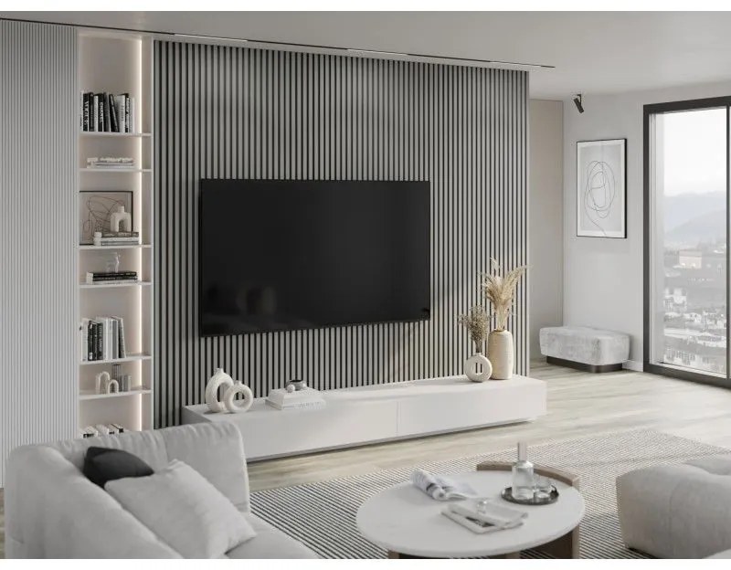 Mexen Lam-F, akustické stenové lamely 275 × 31,5 cm, filc 6 mm, sivá matná, S105-275317-2812-052