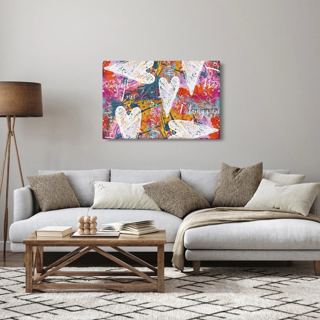 Obraz - Srdce na abstraktnom pozadí (90x60 cm)