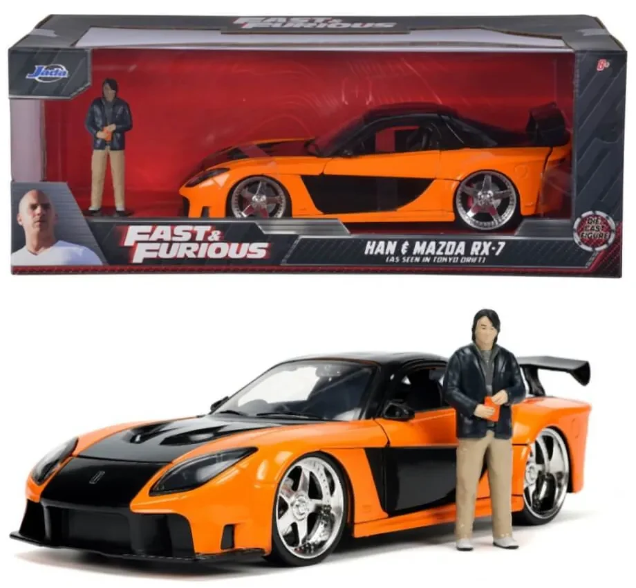 Rýchlo a zběsilo auto 1997 Mazda RX7 1:24 + figurka Han Lue