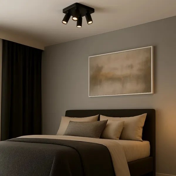 Rabalux 73084 - Bodové svietidlo YORLI 4xGU10/7W/230V čierne