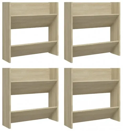 vidaXL Nástenné botníky 4 ks dub sonoma 60x18x60 cm drevotrieska-
